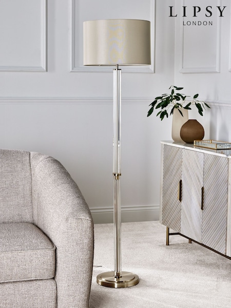 Lipsy Brass Glass Floor Lamp (E85323) | £189