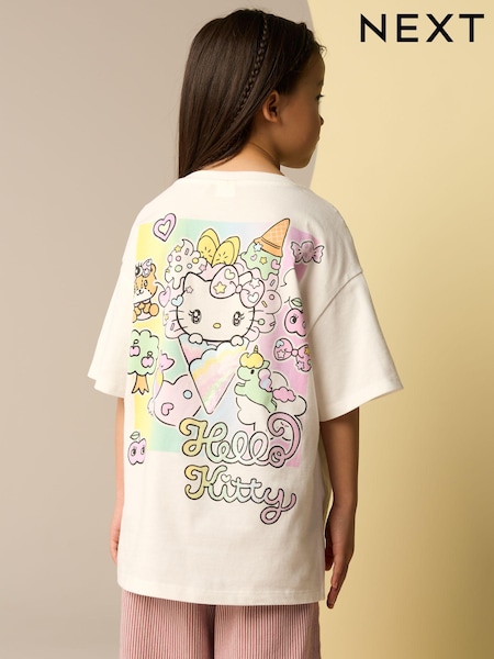 White Hello Kitty Oversized License T-Shirt (3-16yrs) (E85367) | £15 - £20