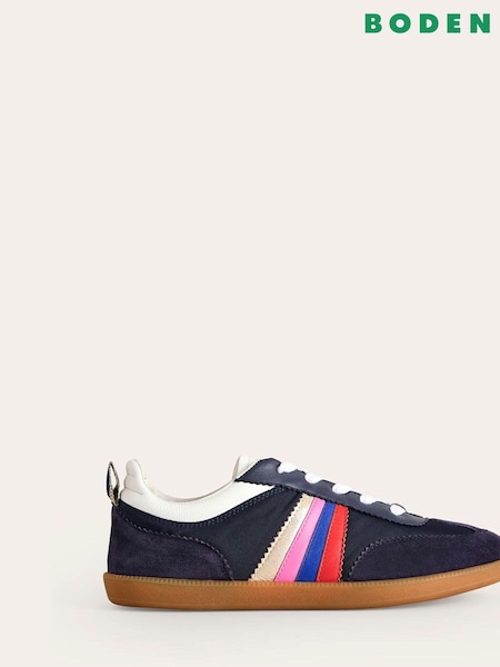 Boden Blue Erin Retro Tennis Trainers (E85427) | £98