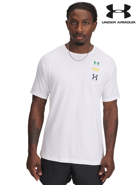 Under Armour White 60/40s Evol Logo T-Shirt (E85697) | £27