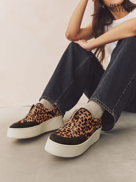 Animal Slip On Signature Forever Comfort® Leather Chunky Wedge Platform Trainers (E85991) | £59