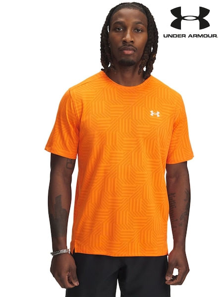 Under Armour Orange Tech Vent Geotessa Short Sleeve T-Shirt (E86049) | £36