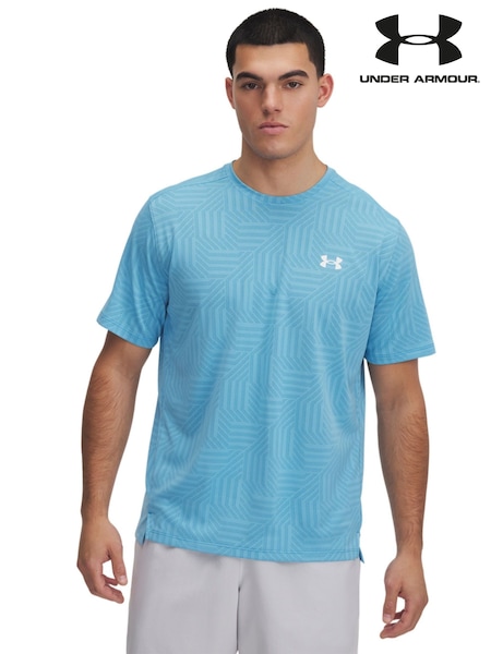 Under Armour Blue Tech Vent Geotessa Short Sleeve T-Shirt (E86069) | £36