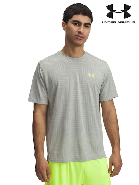 Under Armour Grey Chrome Tech Vent Geotessa Short Sleeve T-Shirt (E86070) | £36