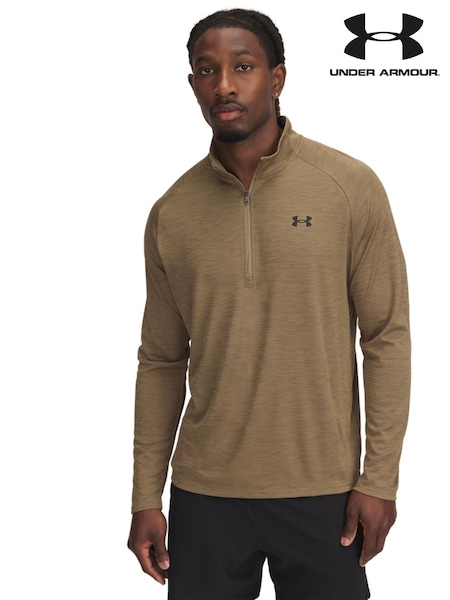 Under Armour Green Tech Textured 1/2 Zip Sweatshirt (E86075) | £44