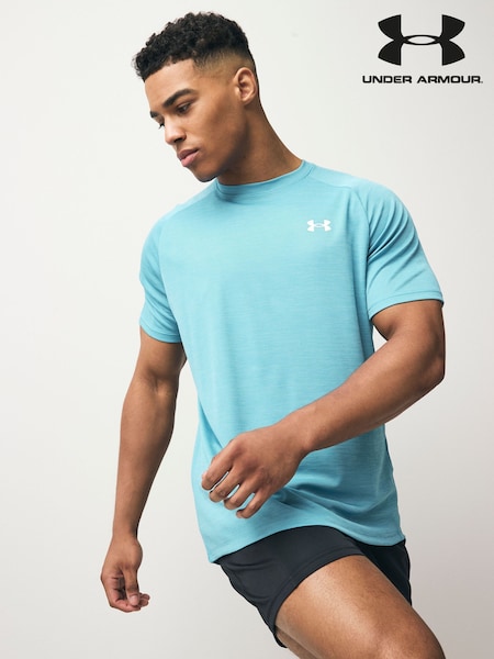 Under Armour Blue Grey Tech Textured T-Shirt (E86079) | £30
