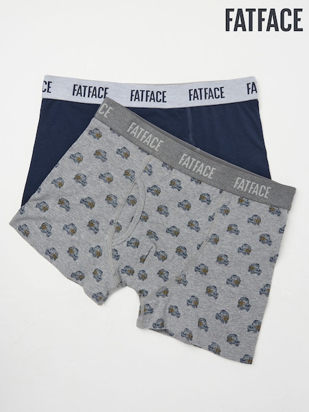 FatFace Blue & Grey Off Roader Classic Boxers 2 Pack (E86110) | £22