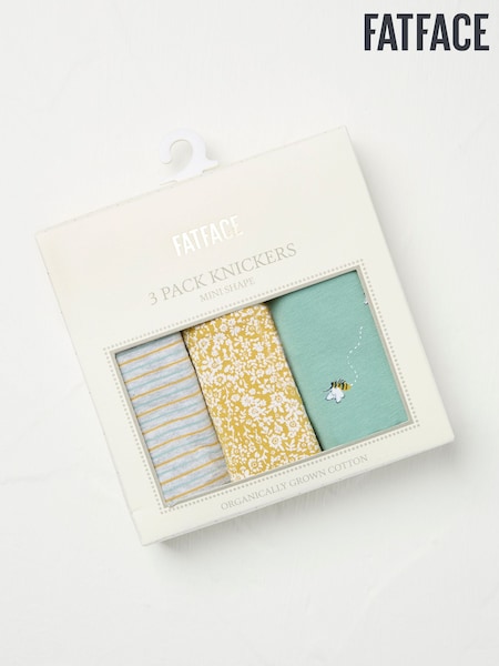 FatFace Green/Grey/Yellow 3 Pack Knickers (E86197) | £18