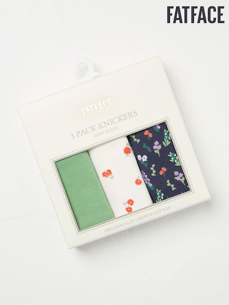 FatFace Navy/White/Green 3 Pack Knickers (E86200) | £18