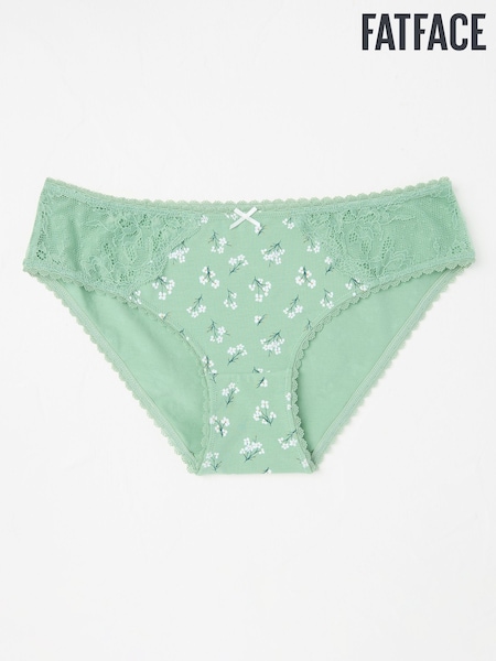 FatFace Green Floral Mini Knickers (E86353) | £9