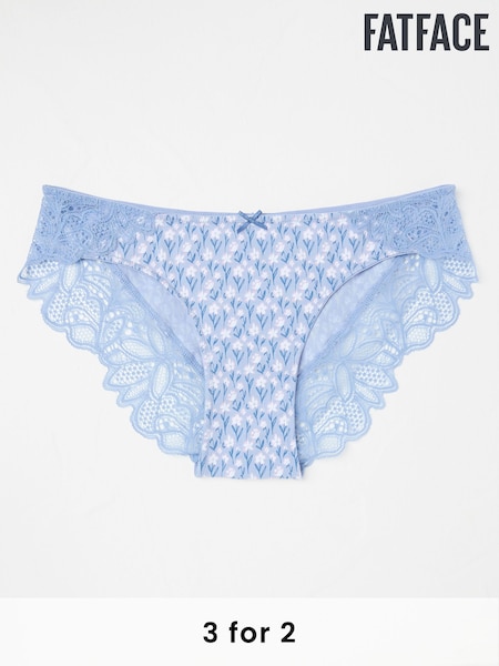 FatFace Light Blue Floral Cheeky Knickers (E86358) | £9