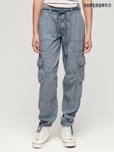 Superdry Blue Lightweight Beach Cargo Trousers (E86377) | £60
