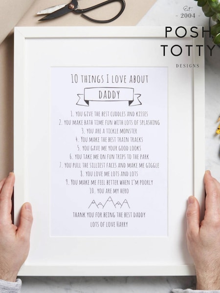 Personalised Ten White Wall Art by Posh Totty Designs (E86450) | £36