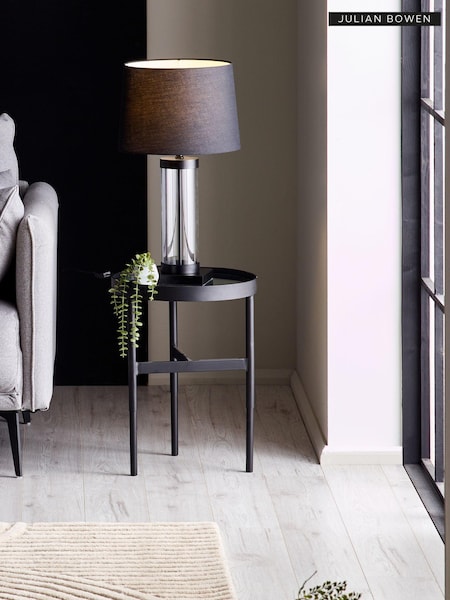 Julian Bowen Black and Mirrored Franki Mirror Glass Table Lamp (E86482) | £140