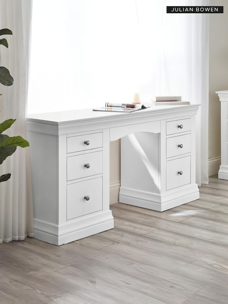 Julian Bowen Surf White Clermont Dressing Table (E86493) | £650