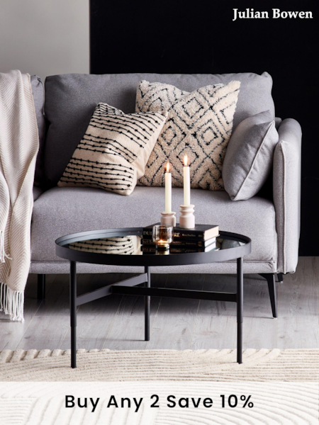 Julian Bowen Black and Mirrored Franki Mirror Glass Coffee Table (E86494) | £210
