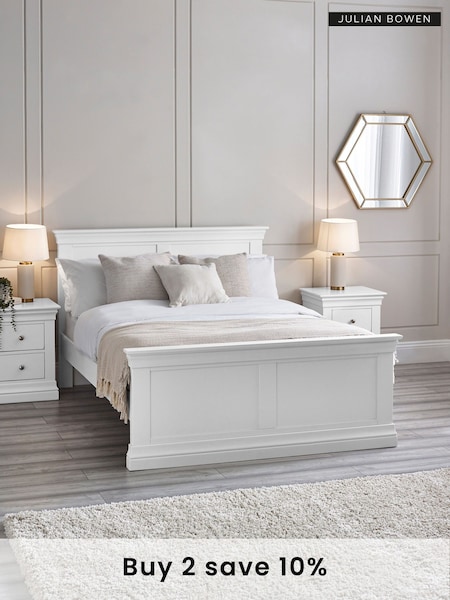 Julian Bowen Surf White Clermont Bed (E86495) | £625 - £675