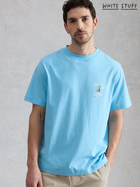 Blue - Regular White Stuff Horsham Sailing Graphic T-shirt