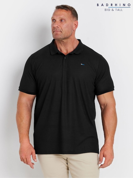 BadRhino Big & Tall Black Pique Polo Shirt (E86744) | £29