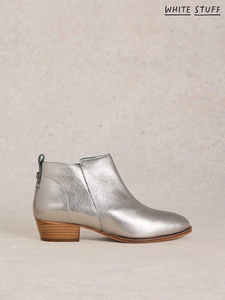 White Stuff Metallic Willow Leather Ankle Boots (E86968) | £79