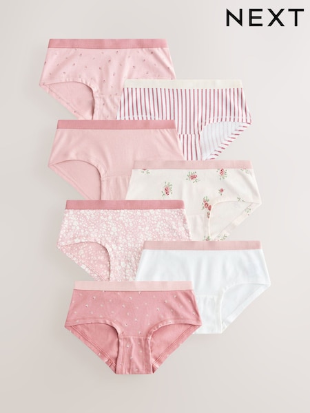Pink Hipsters Briefs 7 Pack (2-16yrs) (E87088) | £11.50 - £15.50