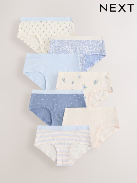 Blue Hipsters Briefs 7 Pack (2-16yrs) (E87094) | £11.50 - £15.50