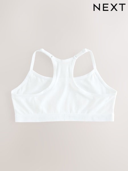 White Strappy Racer Back Crop Tops 3 Pack (5-16yrs) (E87103) | £9 - £12