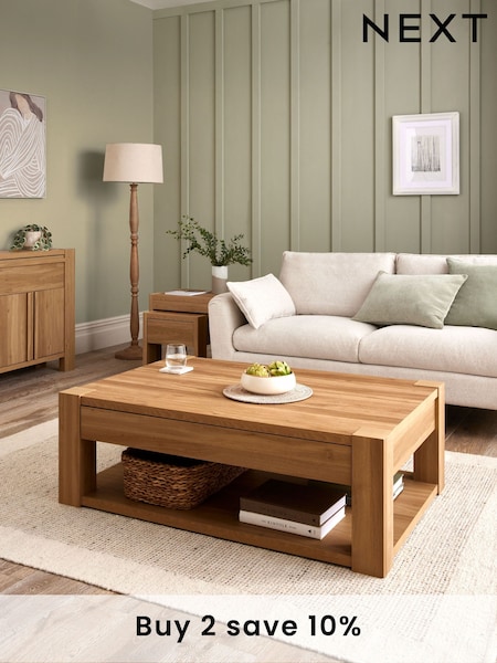 Natural Heath Oak Effect Storage Coffee Table (E87227) | £425