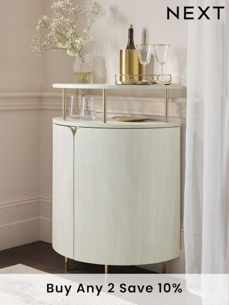 Light Evie Oak Effect Drinks Cabinet (E87235) | £350