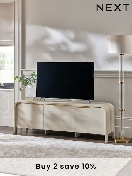 Light Natural Mia Oak Effect Wide TV Unit (E87238) | £350