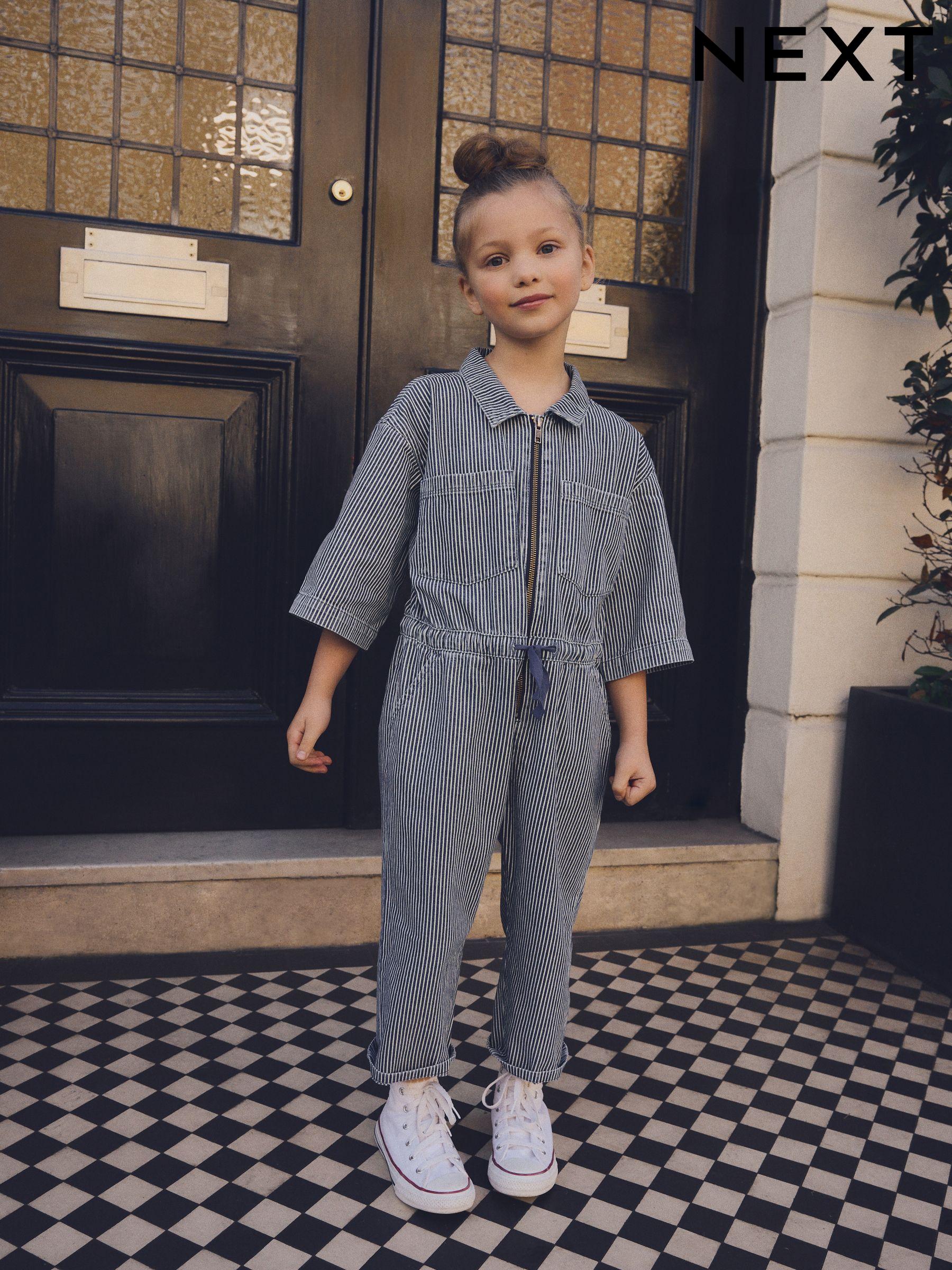 Striped jumpsuit for girls 2025