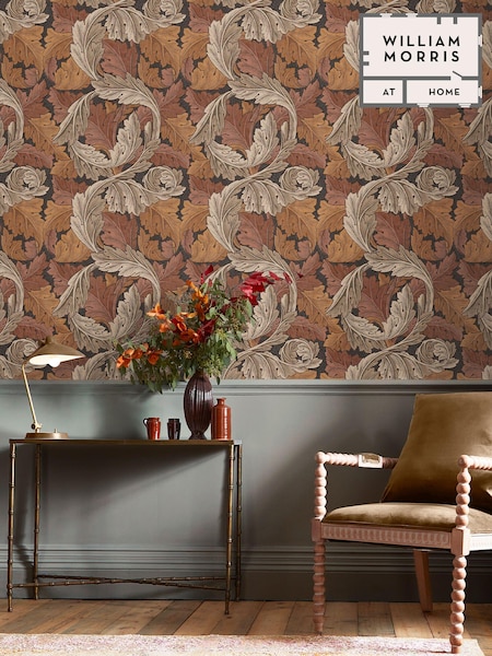 William Morris At Home Burnt Orange Acanthus A4 Wallpaper Sample (E87273) | £1