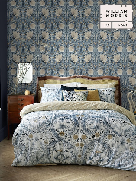 William Morris At Home Blue Pimpernel Blue A4 Wallpaper Sample (E87278) | £1