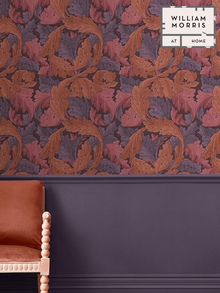 William Morris At Home Plum Acanthus A4 Wallpaper Sample (E87281) | £1