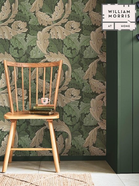 William Morris At Home Green Acanthus A4 Wallpaper Sample (E87283) | £1