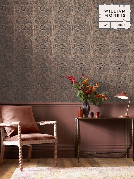 William Morris At Home Charcoal Marigold Fibrous A4 Wallpaper Sample (E87287) | £1
