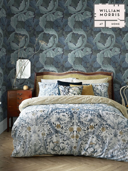 William Morris At Home Blue Acanthus A4 Wallpaper Sample (E87289) | £1