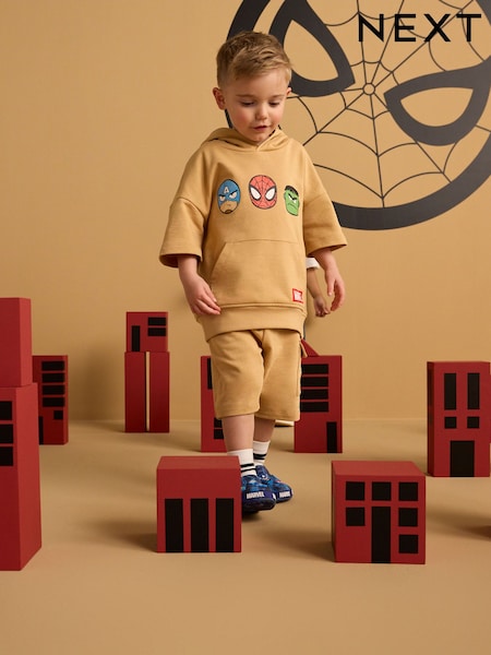 Stone Marvel 100% Cotton Hoodie and Shorts Set (3mths-8yrs) (E87426) | £24 - £28