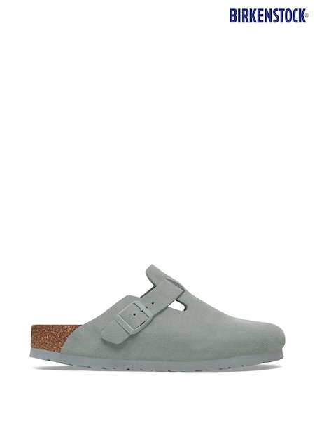 Birkenstock Green Boston Suede Clogs (E87430) | £140