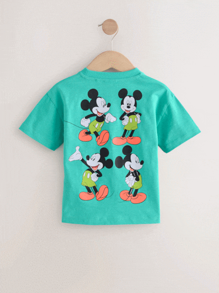 Turquoise Blue Mickey Mouse Short Sleeve T-Shirt (3mths-8yrs) (E87444) | £9 - £11