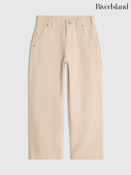 Natural - River Island Carpenter Twill Trousers