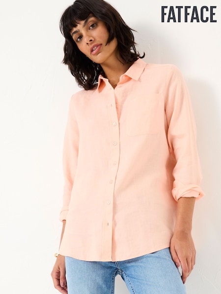 FatFace Coral Pink Olivia Linen Shirt (E88110) | £59