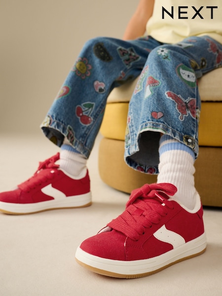 Red Lace-Up Chunky Trainers (E88188) | £25 - £32