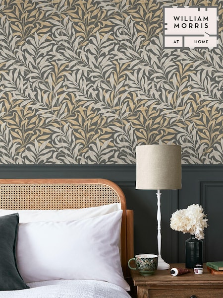 William Morris At Home Charcoal Willow Bough 10M Wallpaper (E88219) | £60