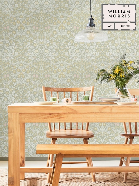 William Morris At Home Sage Blackthorn 10M Wallpaper (E88221) | £60