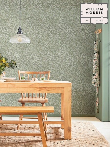 William Morris At Home Sage Willow Bough 10M Wallpaper (E88223) | £60