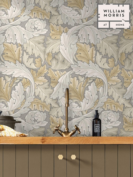 William Morris At Home Neutral Acanthus 10M Wallpaper (E88226) | £60