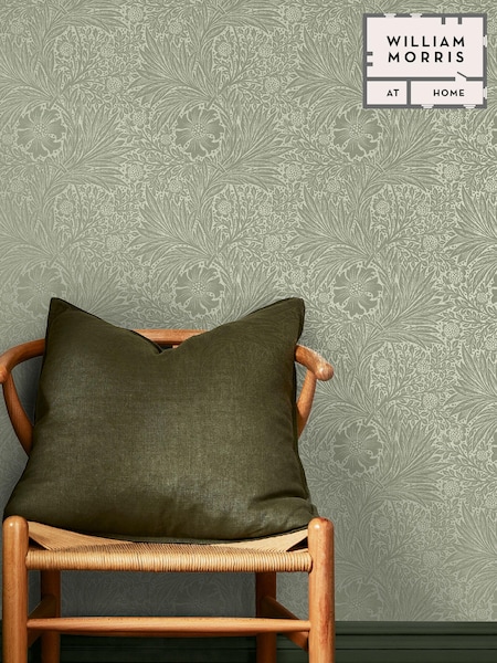 William Morris At Home Sage Marigold Fibrous 10M Wallpaper (E88229) | £60