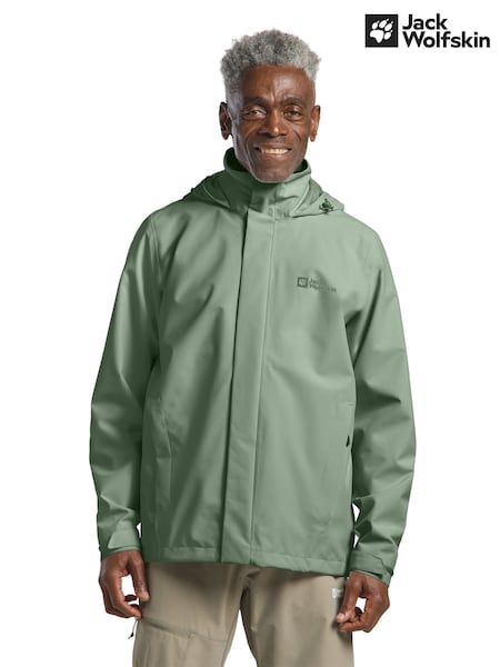 Jack Wolfskin Green Trailtime 2L Waterproof Mens Jacket (E88388) | £100