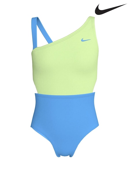 Nike Yellow Colour Block Asymmetrical Cutout Swimsuit (E88613) | £26